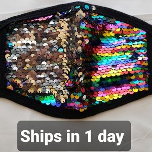 Two sided sequin face mask
